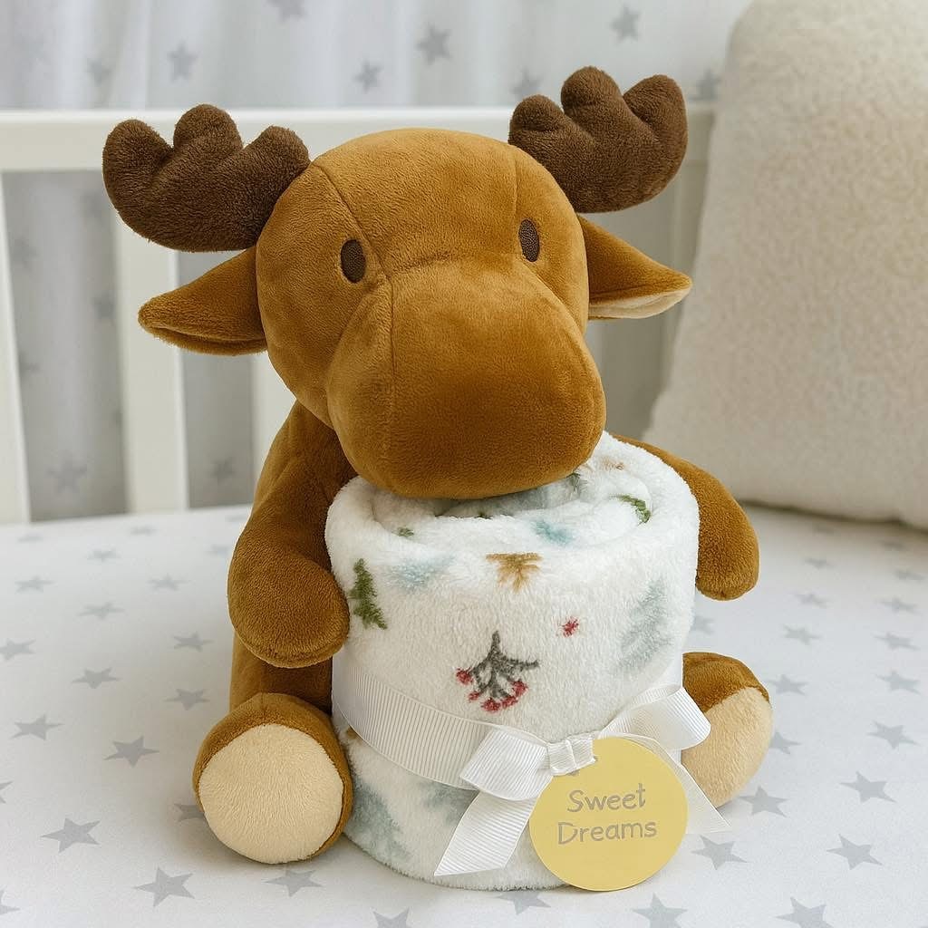 Babydecke und Spielzeug - Weiche Plüschdecke mit Kuscheltier